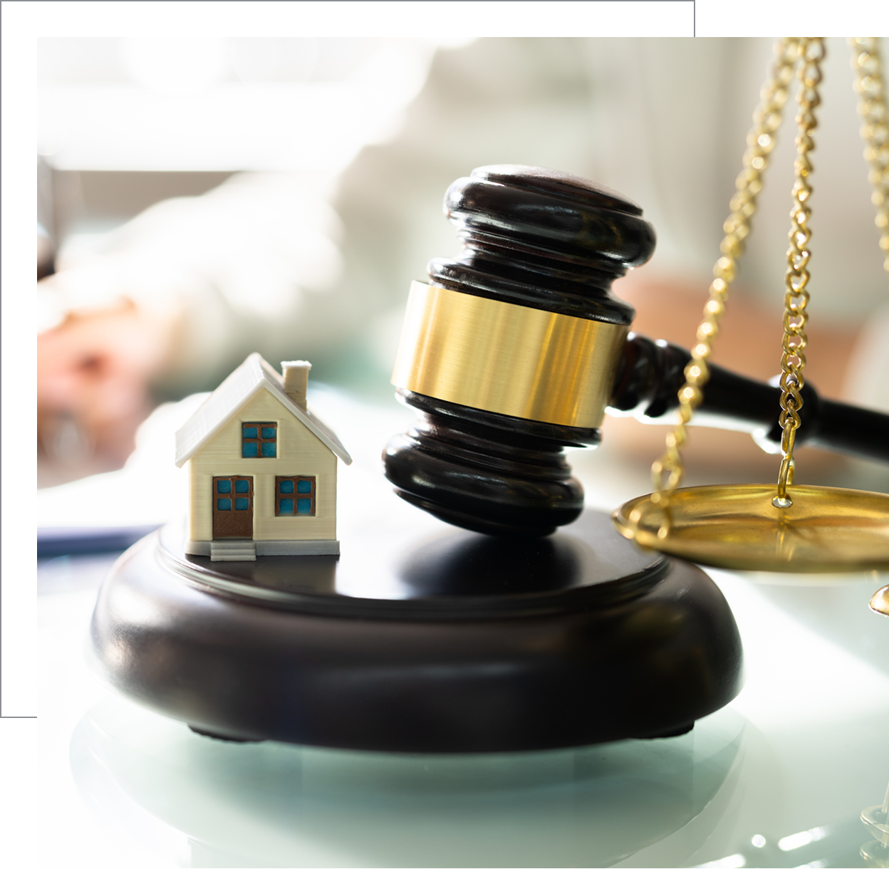 Real estate law and justice concept