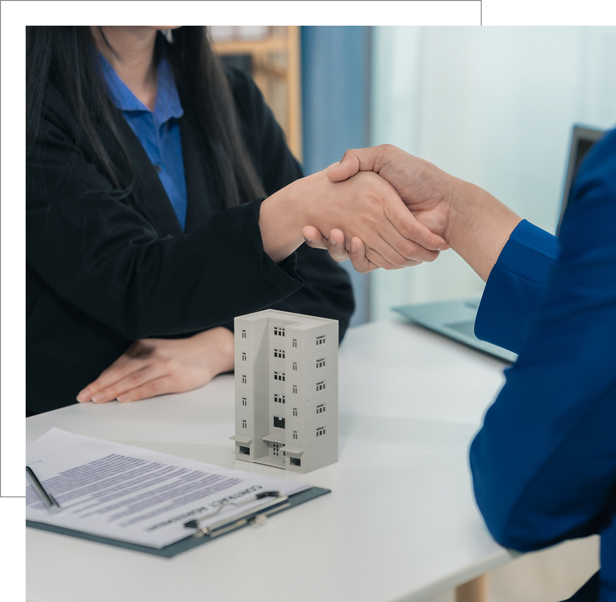 Real estate deal handshake