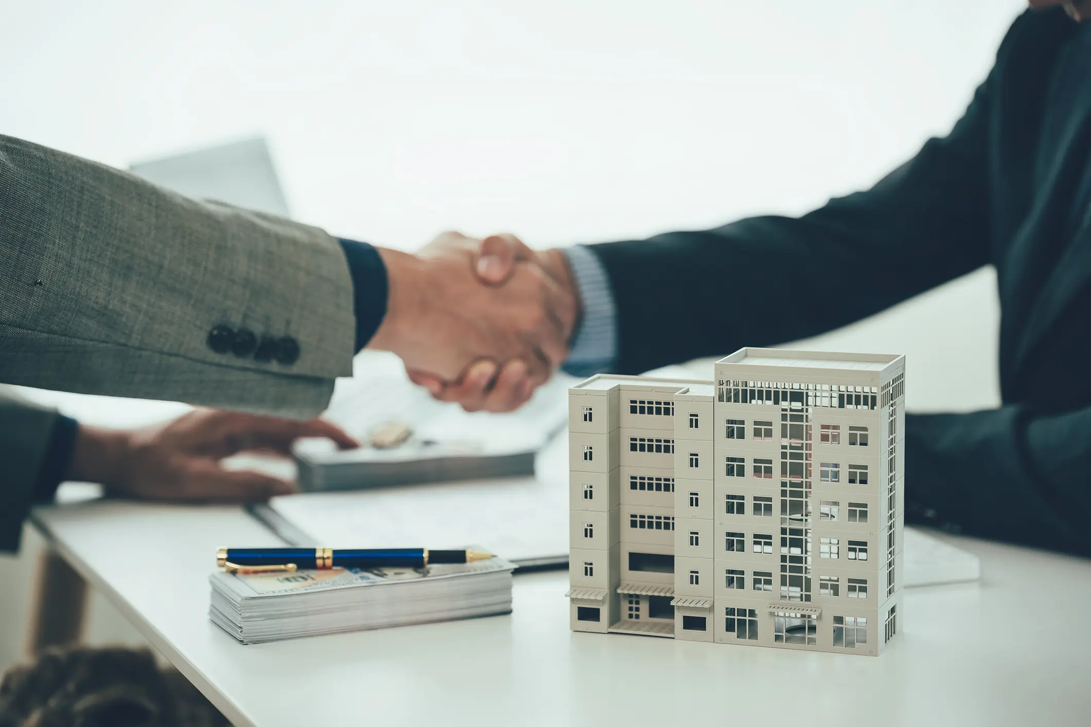 Business agreement with handshake