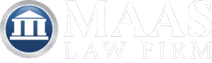 MAAS Law Firm logo with building icon.