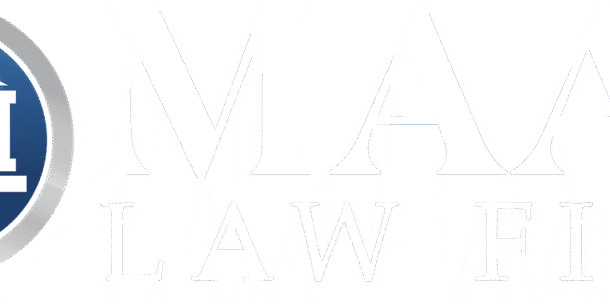 MAAS Law Firm logo with building icon.