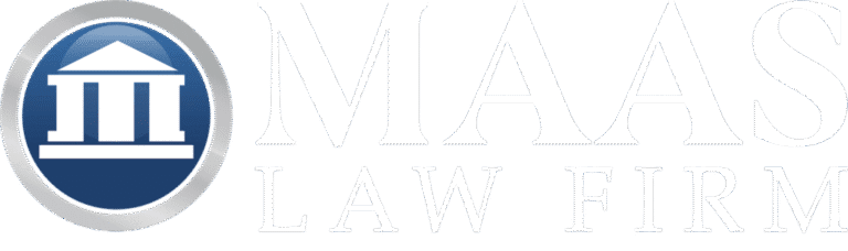 MAAS Law Firm logo with building icon.