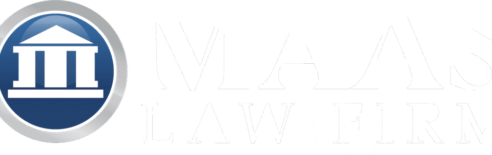 MAAS Law Firm logo with building icon.