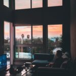 living room sunset