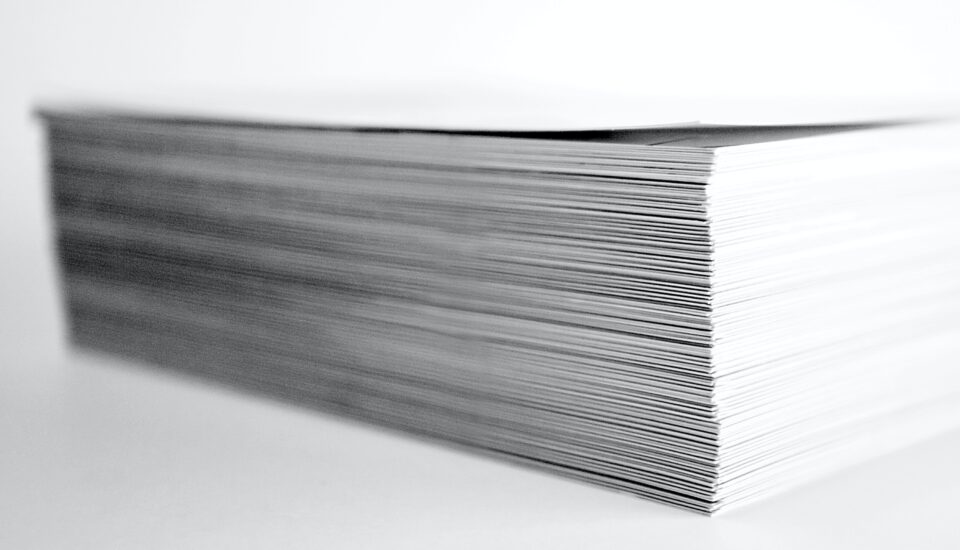 large stack of paper