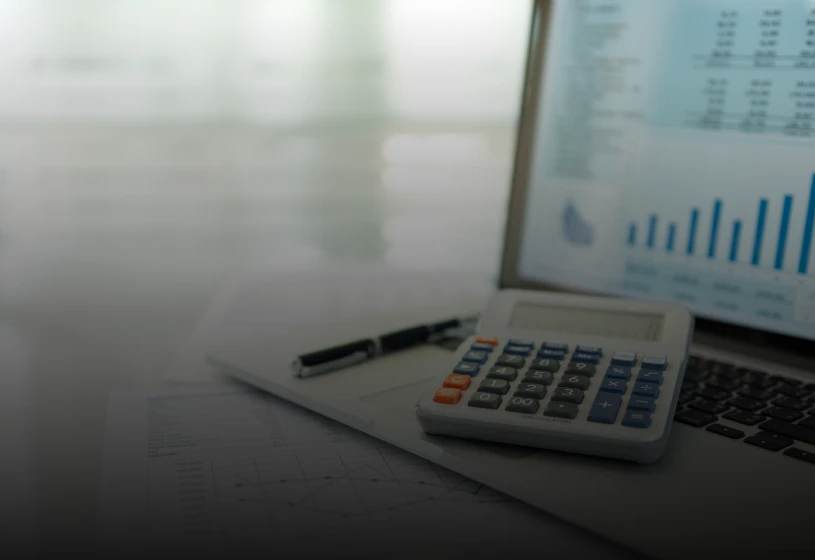 Financial analysis setup with graphs