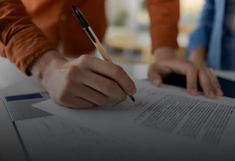 Signing documents with a pen